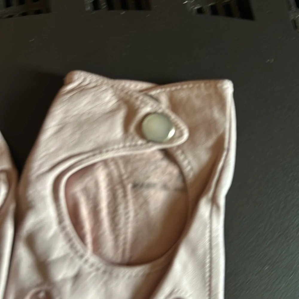 MISS ARIS Vintage Pink Leather Gloves Size XS